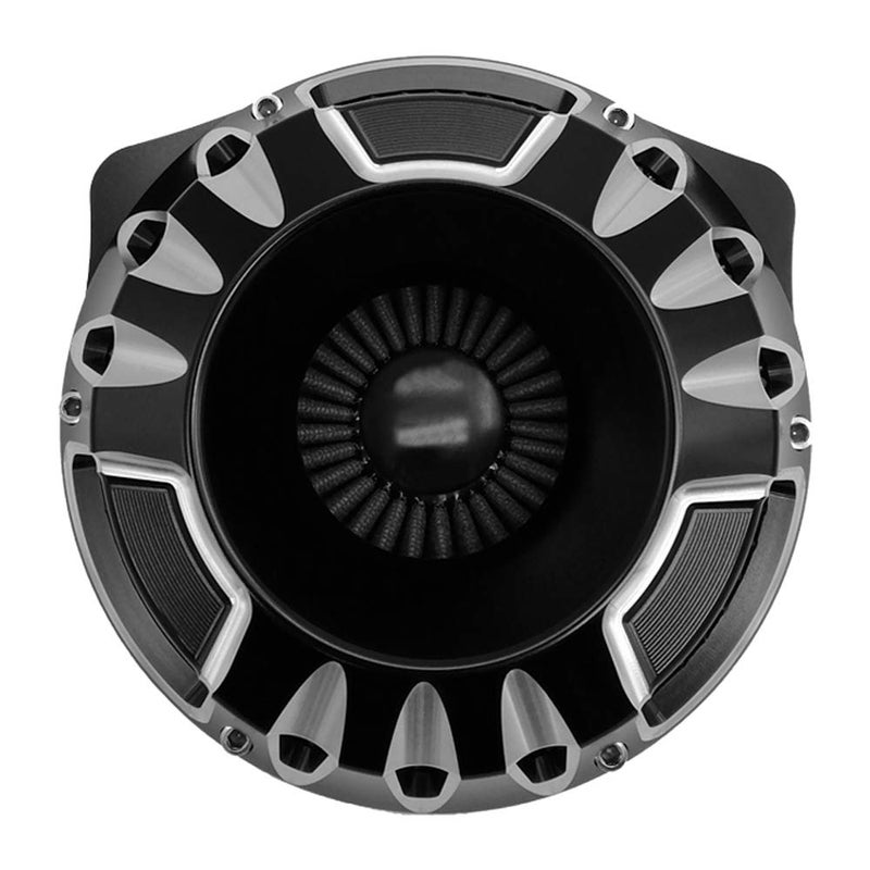 AGECO Air Filter Motorcycle Intake Cleaner Cnc Cut Kit Black for Harley Model Touring Street Glide 2008-2016 Softail 2016-2017 Fitment - C - Image 2